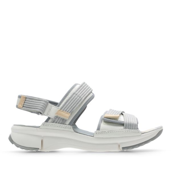 Clarks Womens Tri Walk Sandals White | USA-6094285